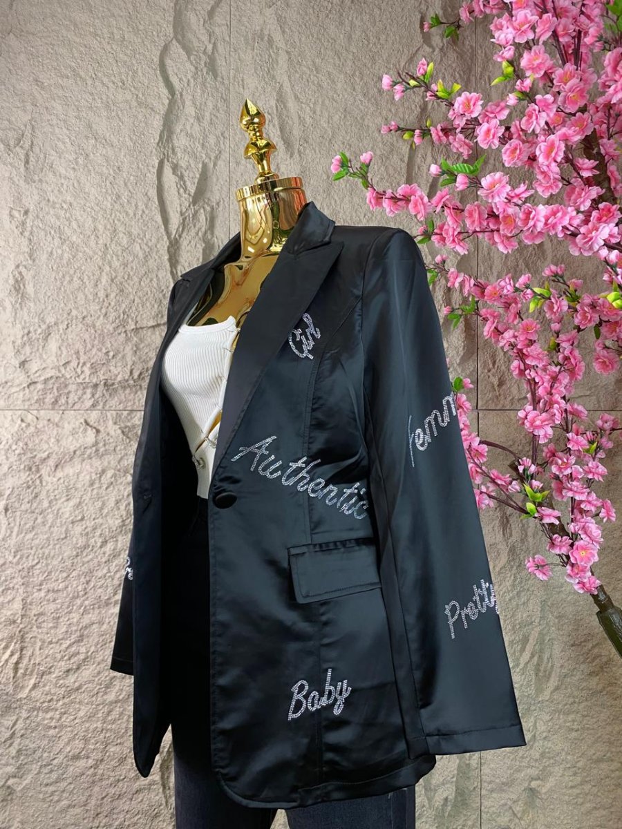 BLAZER CON LETRAS BRILLANTES ROSA - Imagen 9